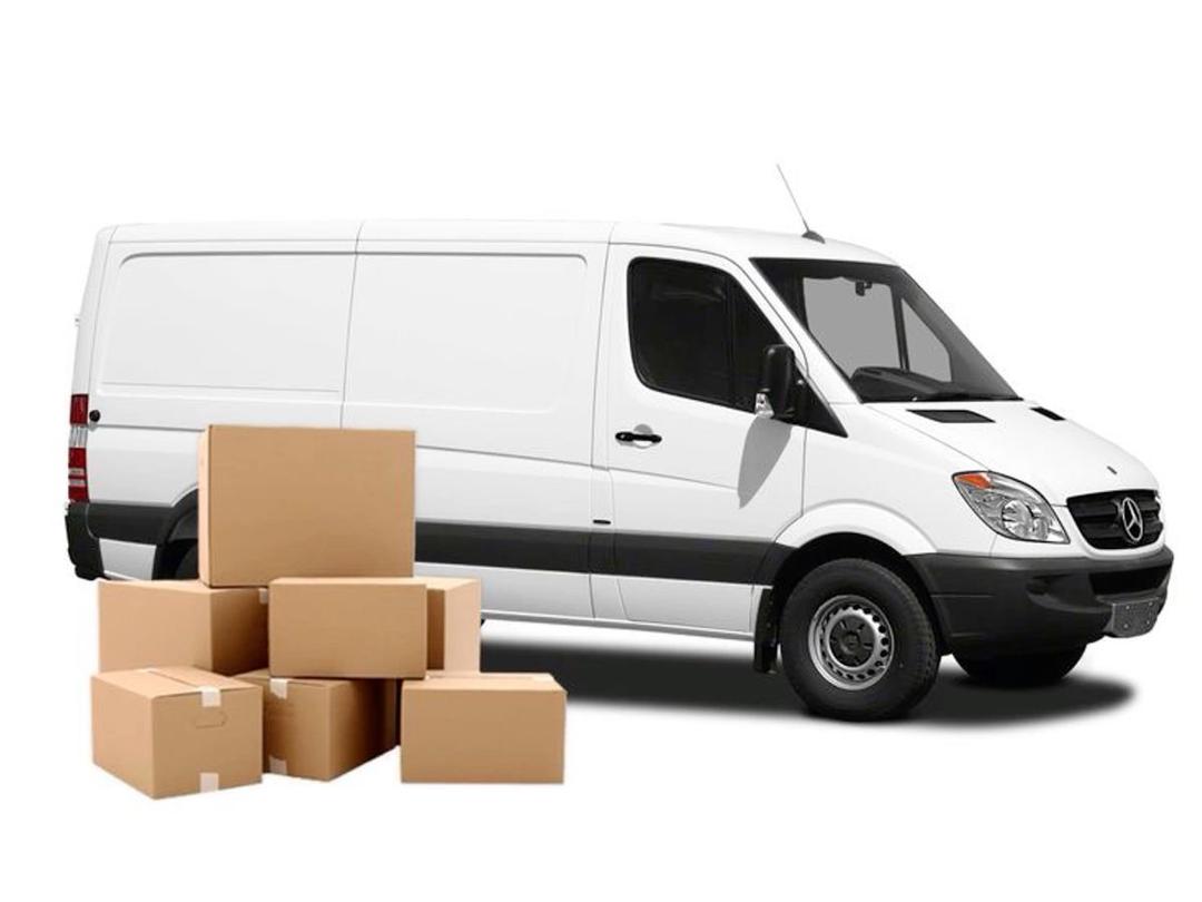 Goods transport - delivery van and boxes